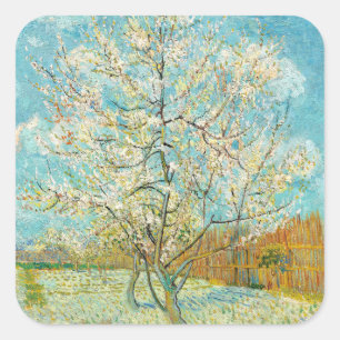Vincent van Gogh - Pink Peach Tree in Blossom Square Sticker
