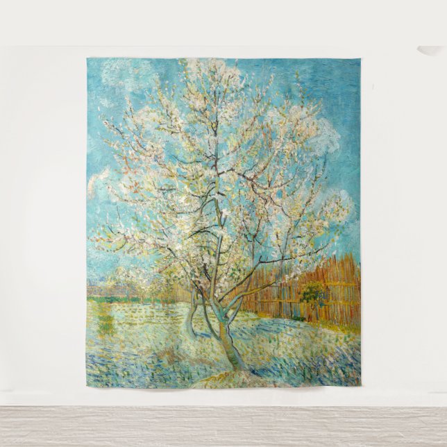 Vincent van Gogh - Pink Peach Tree in Blossom Tapestry (Front)