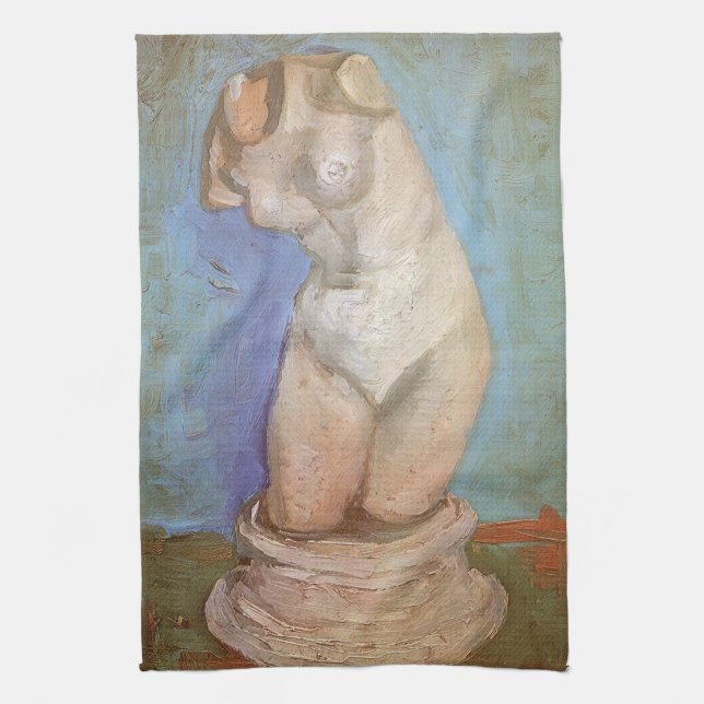 Vincent van Gogh - Plaster Statuette Female Torso Tea Towel (Vertical)