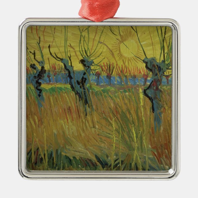 Vincent van Gogh | Pollarded Willows, Setting Sun Metal Ornament (Front)