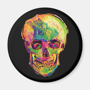Vincent Van Gogh - Pop Art Halloween Skull Magnet
