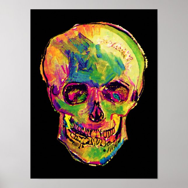 Vincent Van Gogh - Pop Art Halloween Skull Poster (Front)