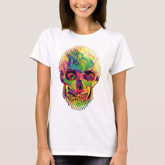 Vincent Van Gogh - Pop Art Halloween Skull T-Shirt (Front)