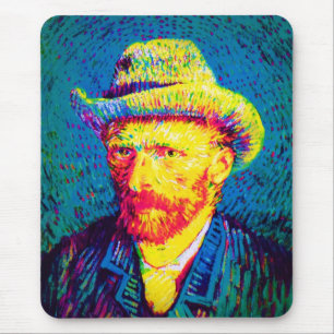 Vincent Van Gogh - Pop Art Self Portrait With Hat Mouse Pad