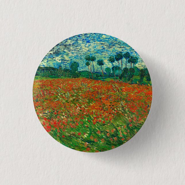 Vincent Van Gogh Poppy Field Fine Art 3 Cm Round Badge (Front)
