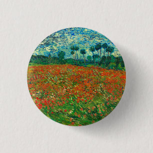 Vincent Van Gogh Poppy Field Fine Art 3 Cm Round Badge