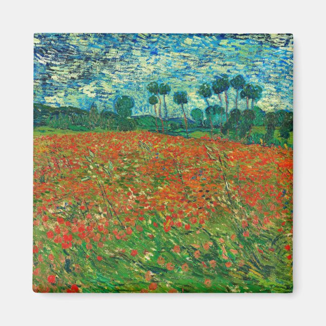 Vincent Van Gogh Poppy Field Fine Art Magnet (Front)