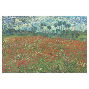 Vincent Van Gogh Poppy Field Floral Vintage Art Fabric