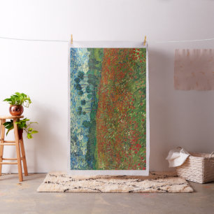 Vincent Van Gogh Poppy Field Floral Vintage Art Fabric