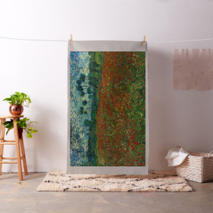 Vincent Van Gogh Poppy Field Floral Vintage Art Fabric
