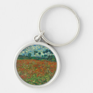 Vincent Van Gogh Poppy Field Floral Vintage Art Key Ring