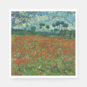 Vincent Van Gogh Poppy Field Floral Vintage Art Napkin