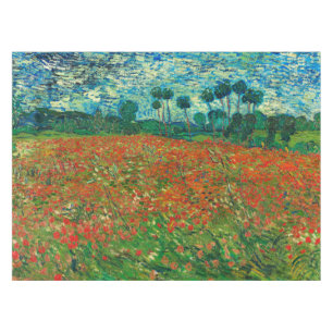 Vincent Van Gogh Poppy Field Floral Vintage Art Tablecloth