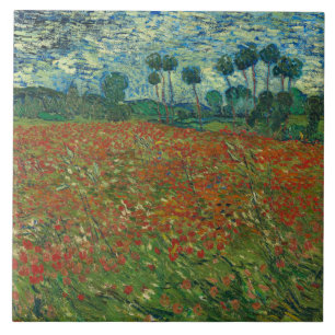 Vincent van Gogh - Poppy Field Tile