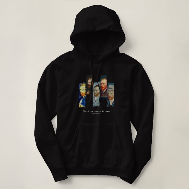 Vincent Van Gogh portrait and qoute  Hoodie (Design Front)