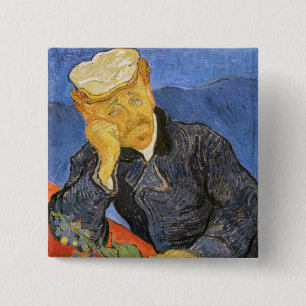 Vincent Van Gogh - Portrait of Doctor Paul Gachet 15 Cm Square Badge