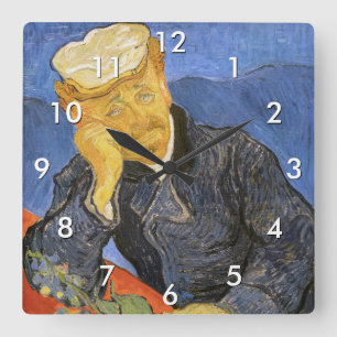Vincent Van Gogh - Portrait of Doctor Paul Gachet Square Wall Clock