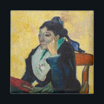 Vincent Van Gogh - Portrait of Madame Ginoux Magnet<br><div class="desc">Portrait of Madame Ginoux / L'Arlesienne - Vincent Van Gogh,  Oil on Canvas,  1888</div>