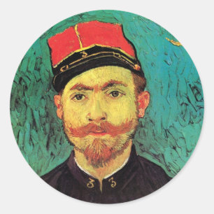 Vincent Van Gogh - Portrait Of Milliet - Fine Art Classic Round Sticker