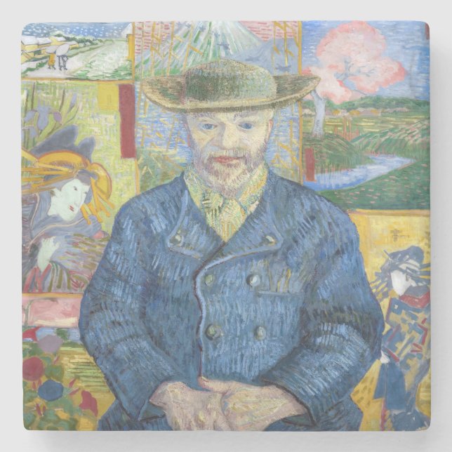 Vincent van Gogh - Portrait of Pere Tanguy Stone Coaster (Front)