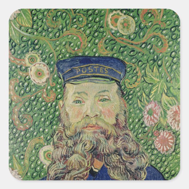 Vincent van Gogh | Portrait of the Postman Square Sticker (Front)