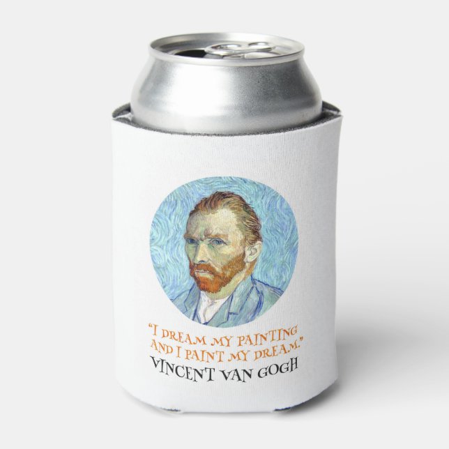 Vincent Van Gogh Portrait with Quote Can Cooler (Can Front)