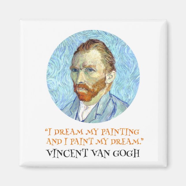 Vincent Van Gogh Portrait with Quote Magnet (Front)