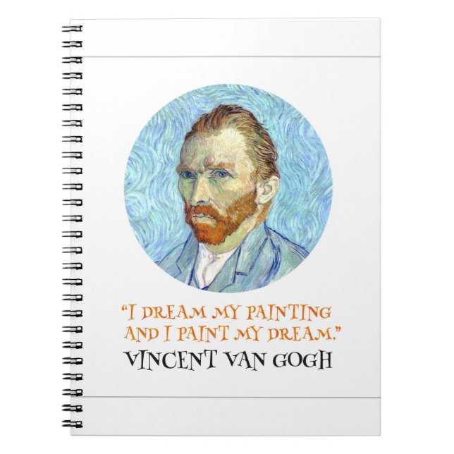 Vincent Van Gogh Portrait with Quote Notebook (Front)