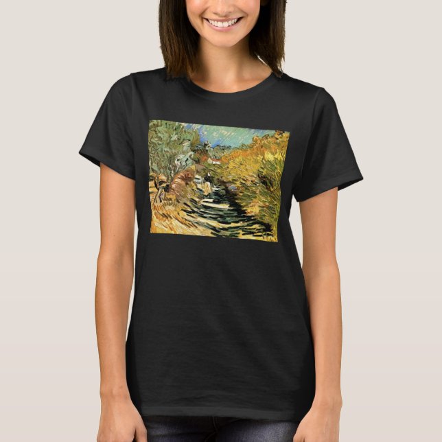 Vincent van Gogh Road at Saint-Remy, Female Figure T-Shirt (Front)