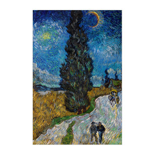 Vincent van Gogh - Road with Cypress and Star Acrylic Print
