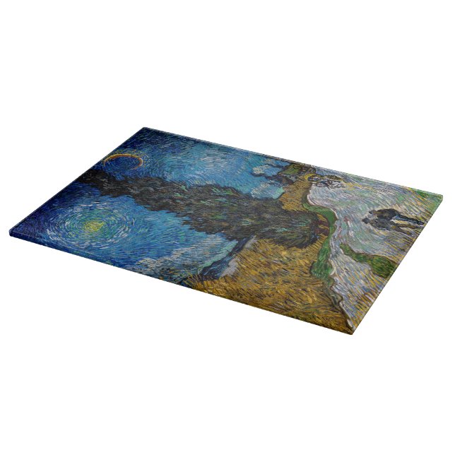 Vincent van Gogh - Road with Cypress and Star Cutting Board (Corner)