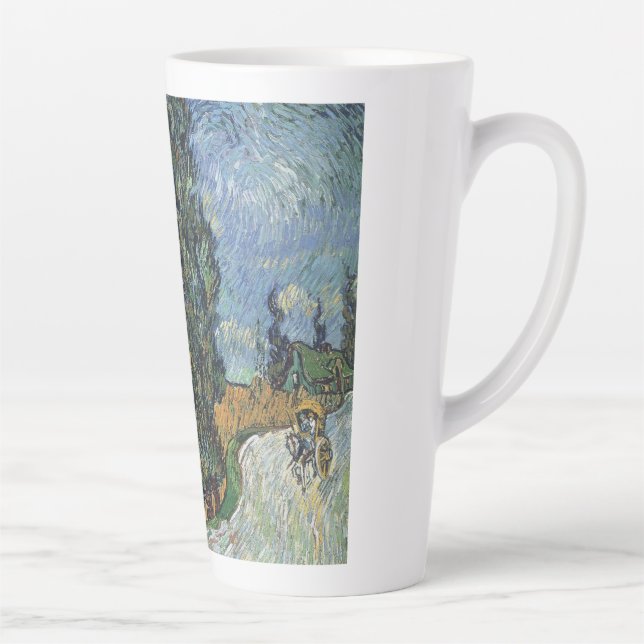 Vincent Van Gogh - Road with Cypress and Star Latte Mug (Right)