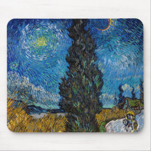 Vincent van Gogh - Road with Cypress and Star Mouse Pad