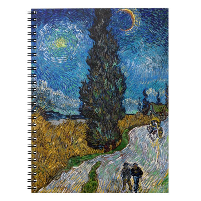 Vincent van Gogh - Road with Cypress and Star Notebook (Front)