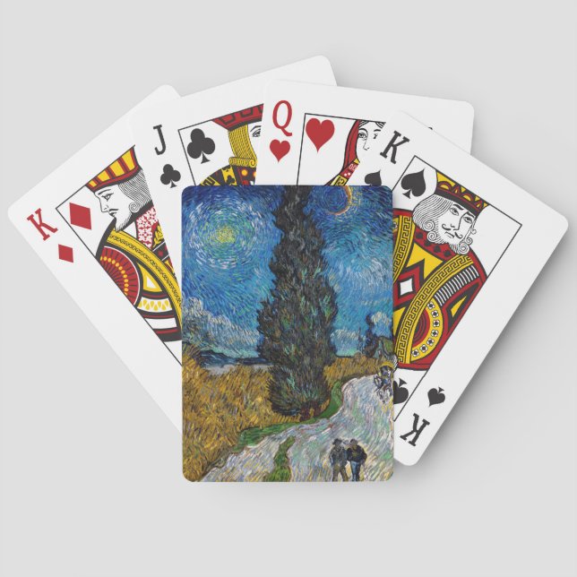 Vincent van Gogh - Road with Cypress and Star Playing Cards (Back)