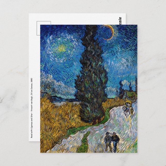 Vincent van Gogh - Road with Cypress and Star Postcard (Front/Back)
