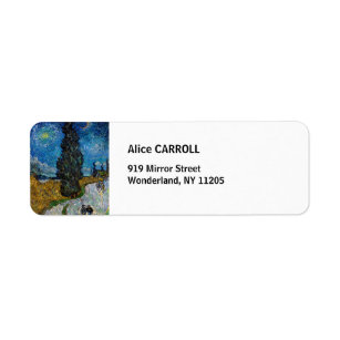 Vincent van Gogh - Road with Cypress and Star Return Address Label
