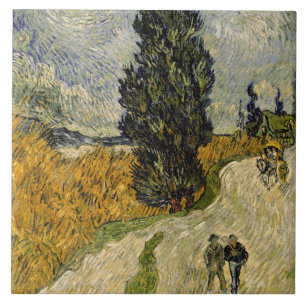 Vincent van Gogh   Road with Cypresses, 1890 Ceramic Tile