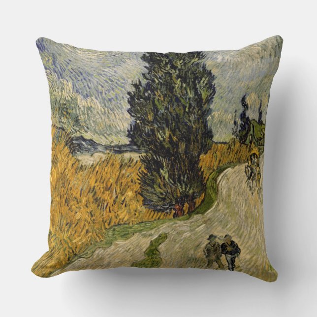Vincent van Gogh | Road with Cypresses, 1890 Cushion (Front)