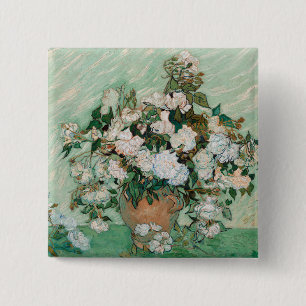 Vincent van Gogh Roses, 1890 15 Cm Square Badge