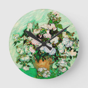 Vincent Van Gogh Roses (1890) Round Clock