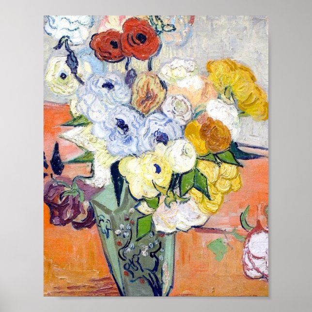 Vincent Van Gogh - Roses And Anemones 1890 Poster (Front)