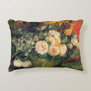 Vincent Van Gogh - Roses and Sunflowers Decorative Cushion