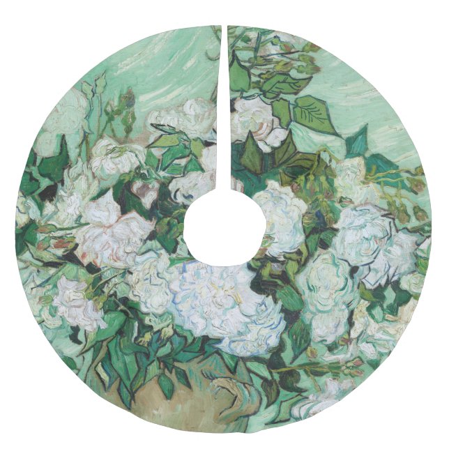 Vincent van Gogh - Roses Brushed Polyester Tree Skirt (Front)