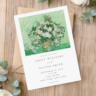 Vincent Van Gogh Roses Floral Wedding Invitation