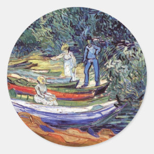 Vincent Van Gogh - Rowing Boats On The Banks Oise Classic Round Sticker