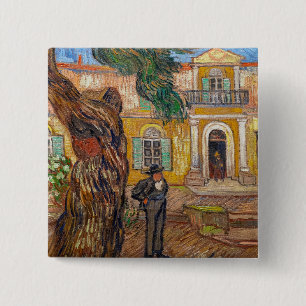 Vincent Van Gogh - Saint-Paul Asylum in Saint-Remy 15 Cm Square Badge