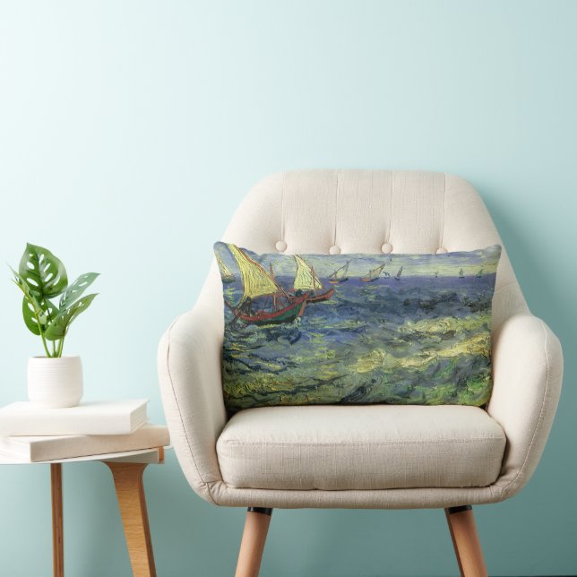 Vincent van Gogh - Seascape at Saintes Maries Lumbar Cushion (Chair)