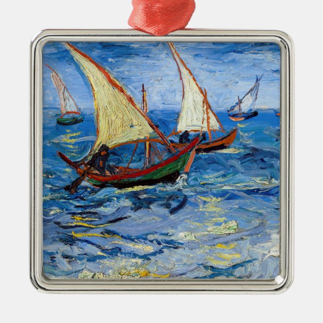 Vincent van Gogh - Seascape at Saintes-Maries Metal Ornament (Front)