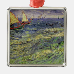 Vincent van Gogh Seascape at Saintes-Maries Metal Tree Decoration
